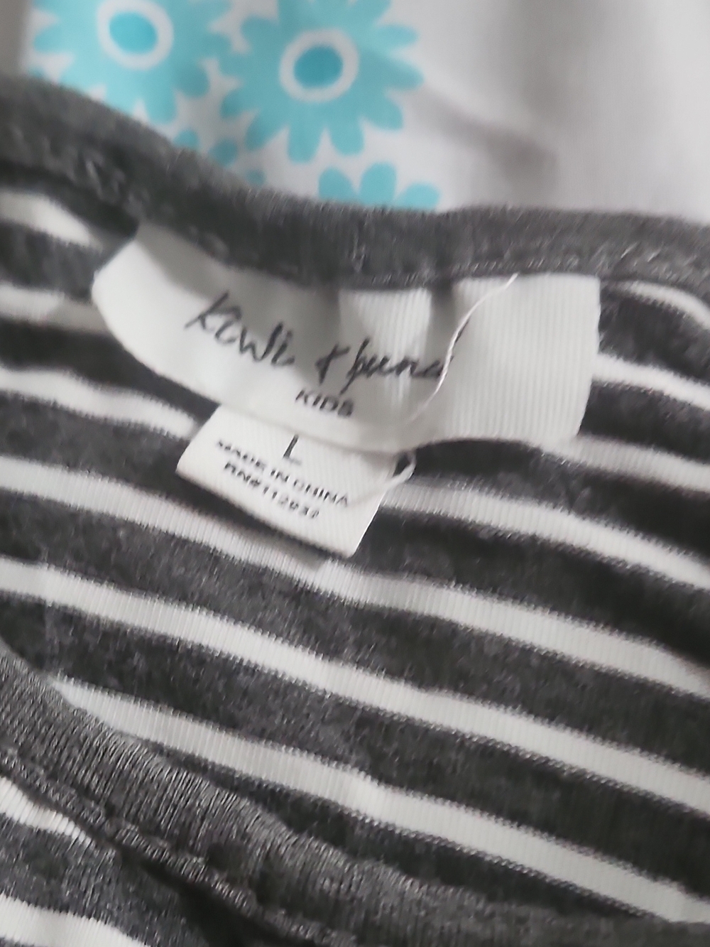 Black & White Striped Top - Kids L